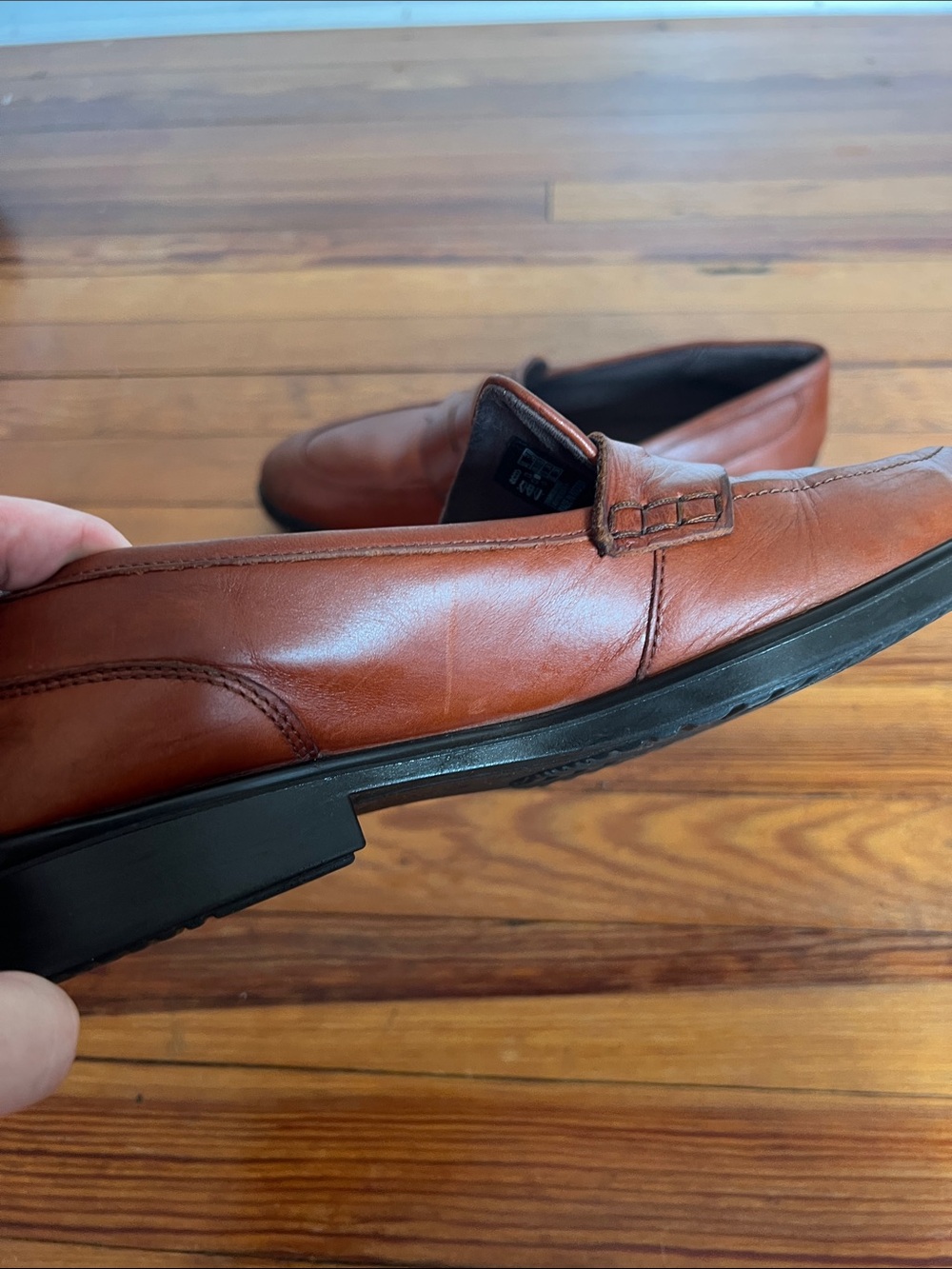 ECCO Cognac Brown Leather Penny Loafers Slip On Flat Shoes Women Size EU 41 - Picture 11 of 11